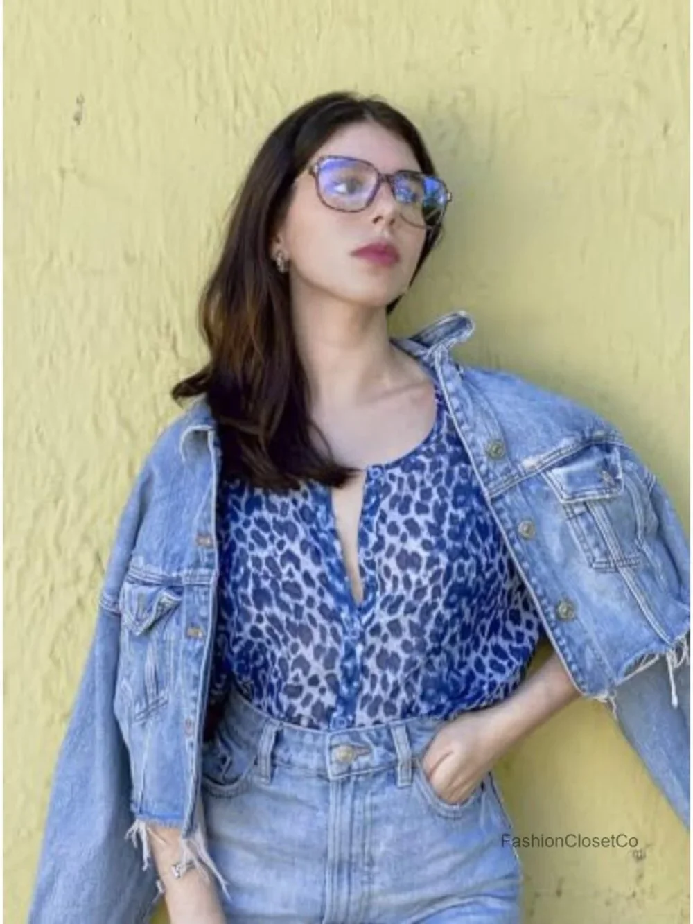 Oversized Square Blue Light Blocking Glasses for Women - Anti Glare UV400 TR90